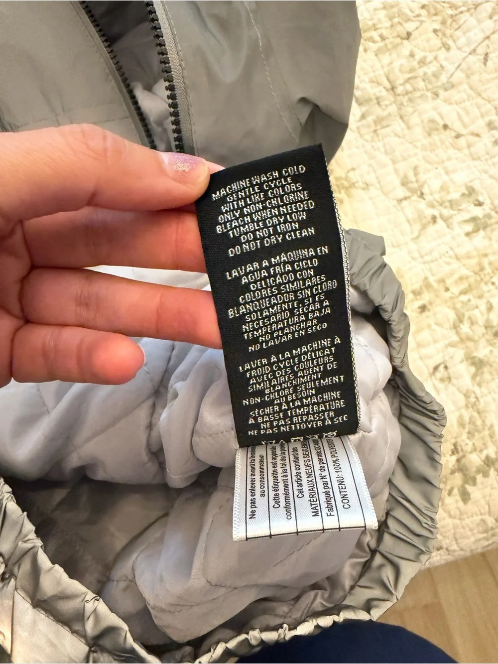 Members Only Light Gray Windbreaker Anorak with Patch